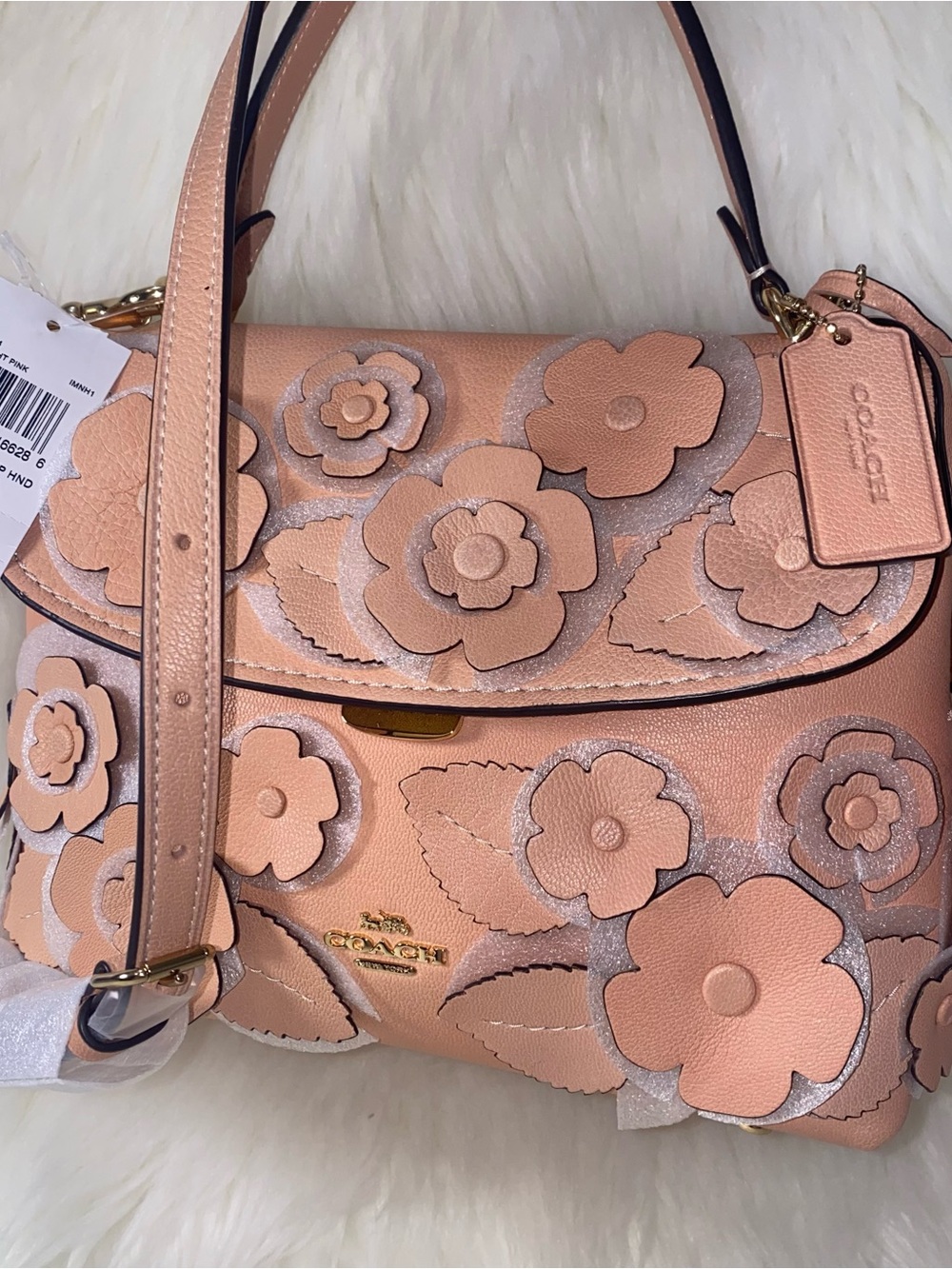 Coach Emory Top Handle Bag With Floral Applique New with tags Light Pink - Picture 2 of 10
